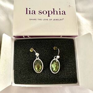 Lia Sophia Green and Silver Earrings